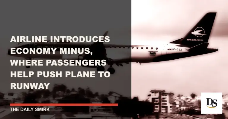 Airline Introduces Economy Minus, Where Passengers Help Push Plane to Runway