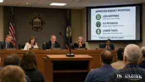 County commissioners surprised as a microphone presents a better budget proposal