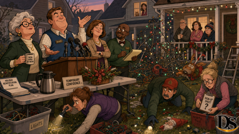 HOA board declares confidence while volunteers search for a missing holiday sign-up sheet