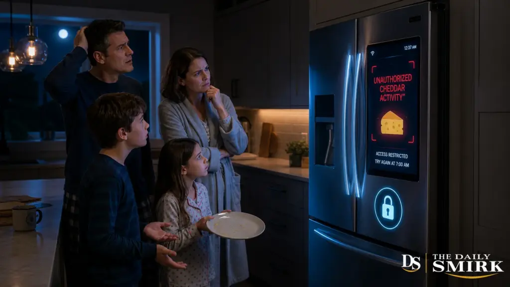 Family locked out of a smart refrigerator after unauthorized midnight cheese activity