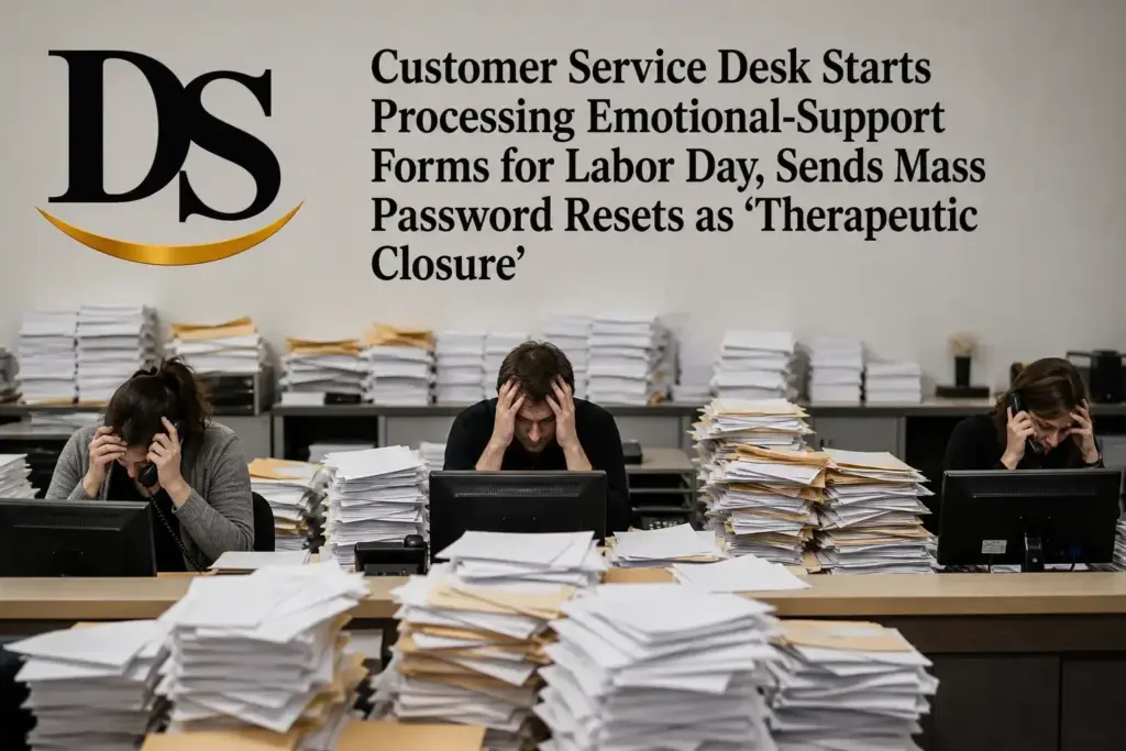 Customer Service Desk Starts Processing Emotional-Support Forms for Labor Day, Sends Mass Password Resets as ‘Therapeutic Closure’