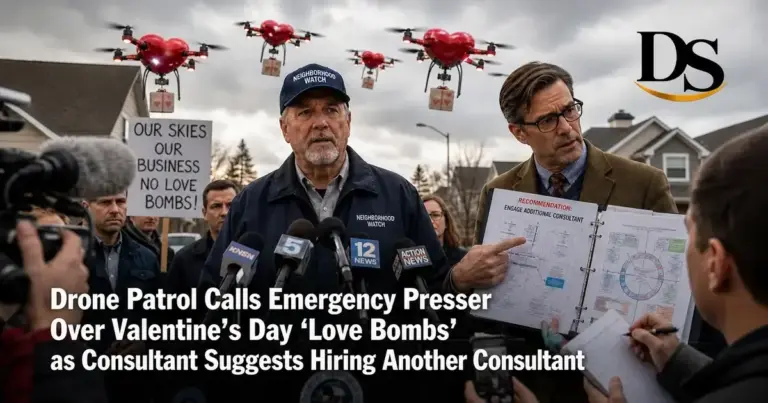 Drone Patrol Calls Emergency Presser Over Valentine’s Day ‘Love Bombs’ as Consultant Suggests Hiring Another Consultant
