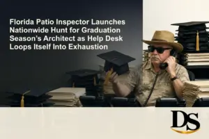 Florida Patio Inspector Launches Nationwide Hunt for Graduation Season’s Architect as Help Desk Loops Itself Into Exhaustion