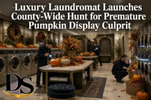 Luxury Laundromat Launches County-Wide Hunt for Premature Pumpkin Display Culprit