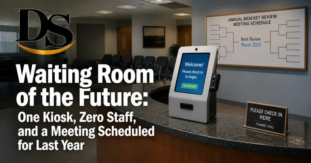 Waiting Room of the Future: One Kiosk, Zero Staff, and a Meeting Scheduled for Last Year